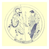 A Seated Warrior Holds His Wine Cup  Illustration from 'Greek Vase Paintings'