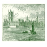 The Houses of Parliament and Westminster Abbey  Illustration from 'The World as it Is'