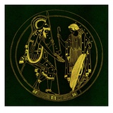 A Seated Warrior Holds His Wine Cup  Illustration from 'Greek Vase Paintings'