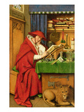St Jerome in His Study (Oil on Linen Paper on Panel)