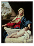 Madonna and Child (Oil on Panel)