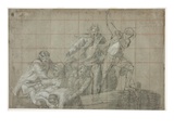 Rescue Group  1777/78 (Black Chalk Heightened with White on Paper)