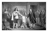 William Penn Receives the Charter of Pennsylvania from Charles Ii of England in 1681 (Litho)