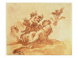 Saint Joseph Adoring the Christ Child (Pen  Ink  Brush and Wash over Traces of Chalk on Paper)