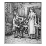 Interior of a New England Settler's Home in the 17th Century