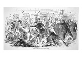 Draft Riots in New York  'Police Repel the Mob from Storming the Tribune Office'  1863 (Litho)