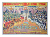 Poster Featuring 'Primrose and West's Big Minstrel Festival  C1880 (Colour Litho)