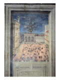 The Fireworks in Piazza Della Signoria  C1560 (Fresco)