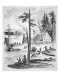 The First Dutch Settlement on Manhattan Island in 1623 (Litho)