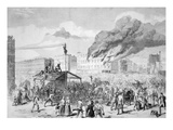 Draft Riots in New York  'The Mob Burning the Provost Marshal's Office'  1863 (Litho)