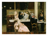 Cafe Scene in Paris  1877 (Oil on Canvas)