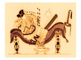 Danae and the Golden Shower  Illustration from 'Greek Vase Paintings'