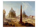 Piazza Del Popolo  Rome (Oil on Canvas)