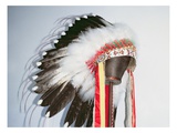 Tribal Headdress  Sioux Tribe (Textile and Feathers)