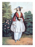 Amelia Jenks Bloomer Wearing the 'Bloomer' Costume  Published by N Currier  1851 (Colour Litho)
