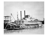 A Stern-Wheeler Loaded with Cotton Bales at New Orleans  C1900 (B/W Photo)