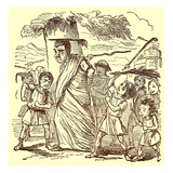 School-Boys Flogging the Schoolmaster  Illustration from 'The Comic History of Rome'