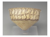 Conical Bowl with a Leopard Design  3500-3000 BC (Buff Earthenware)