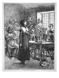 Anne Hutchinson on Trial for Offending the Puritan Clergy in Massachusetts (Litho)
