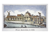 New Amsterdam (Later New York) on Manhattan Island  from a View Published in 1659 (Colour Litho)
