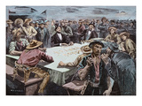 The Faro Players  1891 (Coloured Engraving)