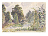 Pond at Kew Gardens  1892 (W/C over Graphite Pencil on Laid Paper)