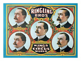 Poster Advertising the 'Ringling Bros Kings of the Circus World'  1905 (Colour Litho)