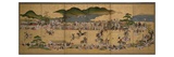 Six-Fold Screen Depicting a Dog Chasing Contest  Japanese  1624-43 (Ink  Paint and Gold on Paper)