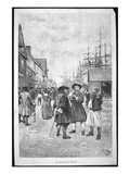 On the River Front of New York City (Litho)
