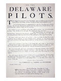 Facsmile of the Proclamation from the Philadelphia Patriots to the Delaware Pilots Warning Them