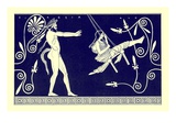Silen Swinging Maiden  Illustration from 'Greek Vase Paintings'