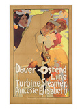 Dover- Ostend Line'  Poster Advertising Travel Between England and Belgium on Princesse Elisabeth