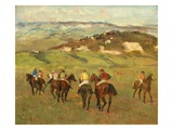 Jockeys on Horseback before Distant Hills  1884 (Oil on Canvas)