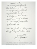 Letter of Capitulation of Yorktown  Signed by Lord Cornwallis  19 October 1781 (Litho)