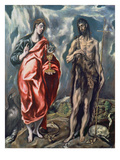 St John the Evangelist and St John the Baptist  17th Century (Oil on Canvas)