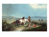 Indians Playing Cards  1866 (Oil on Canvas)