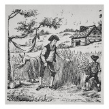 A Family Harvesting Corn (Litho)