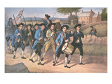 American 'Minute-Men' Marching Against the British to the Martial Music of Fife and Drum