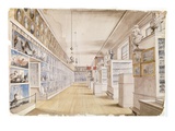 The Long Room  Interior of Front Room in Peale's Museum  1822 (W/C over Graphite on Paper)
