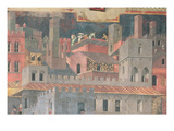 Detail of Good Government in the City 1338-40 (Fresco)