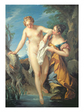 The Bather and Her Maid (Oil on Canvas)