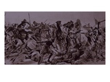 Dervish Warriors at Omdurman  Charge of the 21st Lancers (Litho)