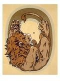 Capital Letter 'O'  from 'L'Art Croquis D'Animaux'  Published Paris  C1920 (Colour Litho)