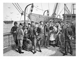 Us Government Health Officers on an Emigrant Ship  Quarantine Point  New York  1887 (Engraving)