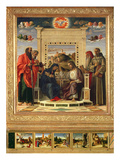 Coronation of the Virgin with SS Paul  Peter  Jerome and Francis of Assisi