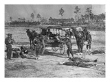 Federal Army Ambulance Corps in Action after a Battle (B/W Photo)