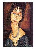Jeanne Hebuterne with a Necklace  1917 (Oil on Canvas)