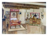 A Bedroom in the Arts and Crafts Style (Colour Litho)