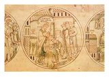 Harl Roll Y6 Roundel 11 St Guthlac Is Ordained Priest by Bishop Hedda  from the Guthlac Roll