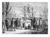 The 'Dartmouth' in Boston Harbour (Litho)